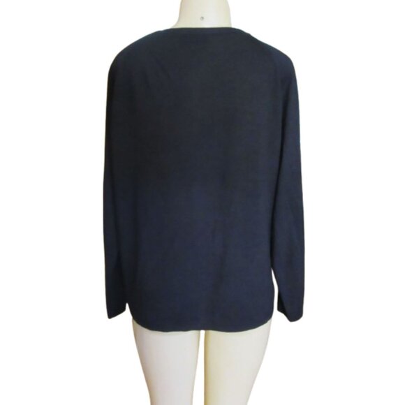 Diane Gilman Black Silk Cardigan w Sequins in Size Large - Picture 4 of 5